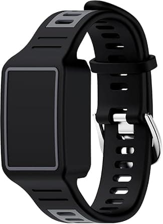 Silicone Strap Compatible with Amazfit Helio Fitness Tracker, Soft, Lightweight Replacement Band (Black Gray) on Amazon.ae - Price Tracker