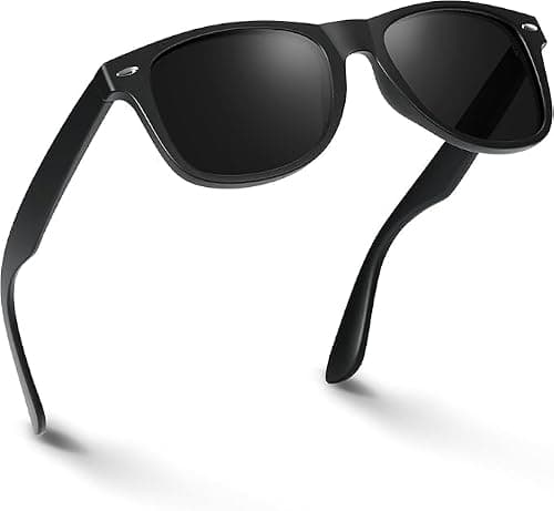 Sunglasses for Men and Women, Outdoor Sports Glasses with UV Protection, Driving and Travel Eyewear, Black Frame with Grey Lenses على Amazon.ae - متتبع الأسعار