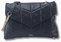 AMICA Natalia Quilted Puffer Crossbody Bag for Women, Dual Compartment Soft Vegan Leather Handbag with Gold Chain Strap, Small Shoulder Purse for Travel & Everyday Use - Best Deal Finder
