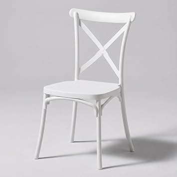 MARCOLO Amalfi Cross Back Chair, Modern Plastic Dining Chair, Lightweight & Durable, Weather and UV Resistant Indoor/Outdoor Chair for Kitchen, Dining Room, Café & Patio (White) on Amazon.ae - Price Tracker