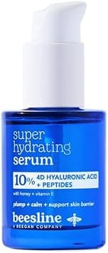Beesline Super Hydrating Serum, Supercharged Serum With Honey, Vitamin E, 10% 4D Hyaluronic Acid, Peptides, Plump, Calm, Support Skin Barrier, 30ml على Amazon.ae - متتبع الأسعار