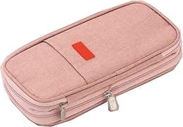 Arnuixty Large Storage Pencil Case Pen Bag with Zipper Big Capacity Pouch Organizer for Office Travel Holder Box, Dark Pink, 8.66 x 4.13 x 2.56 inches, Travel - Best Deal Finder