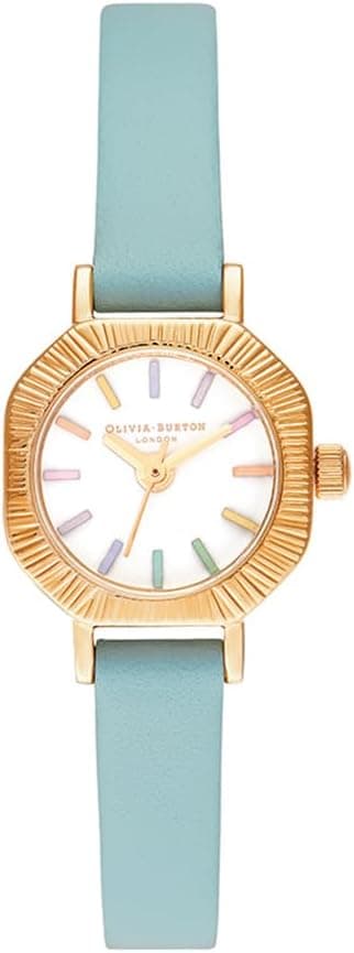 Olivia Burton Analogue Quartz Watch for Women with Turquoise Leather Strap - OB16CC53 on Amazon.ae - Price Tracker