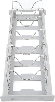 KIMISS Expandable Pot Organiser - Adjustable Pot Lid Holder for Kitchens and Canteens Multi-Purpose Storage Rack for Pots, Pans and Lids (Grey) على Amazon.ae - متتبع الأسعار