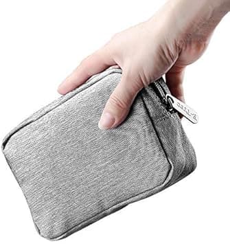 E-Tree 7 inch Convenient Little Pouch, Small Travel Gadget Bag, Mini Phone Accessories Storage Hard Drive Carry Case, Handbag, Canvas Coin Purse, Zippered Wallet, Makeup Carrying kit on Amazon.ae - Price Tracker