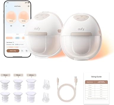 eufy Breast Pump E20, Heated Wearable Electric Breast Pump, 3 Temperature Levels, Hands-Free, App-Controlled Optimized Rhythm, Hospital-Grade Suction, Discreet and Ultra-Quiet Pumping على Amazon.ae - متتبع الأسعار