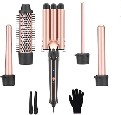 ACHAS Curling Wand Set, 5 in 1 Hair Wand Curling Iron Kit, Professional Hot Air Brush Set, Instant Heat Up, Curling Iron Wand for Fast Drying on Amazon.ae - Price Tracker