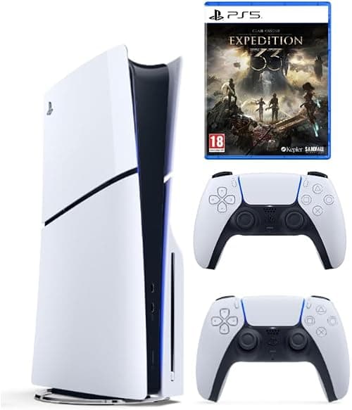 Sony PlayStation 5 Slim Disc Console with Extra Dualsense White Controller and Clair Obscur: Expedition 33 (PS5) - International Version on Amazon.ae - Price Tracker