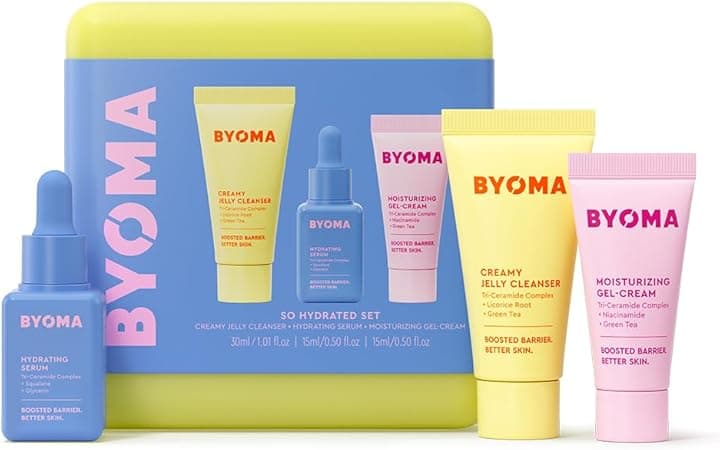BYOMA So Hydrating Set - Barrier Repair Skincare Set - Creamy Jelly Cleanser, Hydrating Face Serum & Ceramide Face Moisturizer for Dry Skin - Anti Wrinkle, Alcohol Free Skin Care - 30ml, 15ml, 15ml on Amazon.ae - Price Tracker