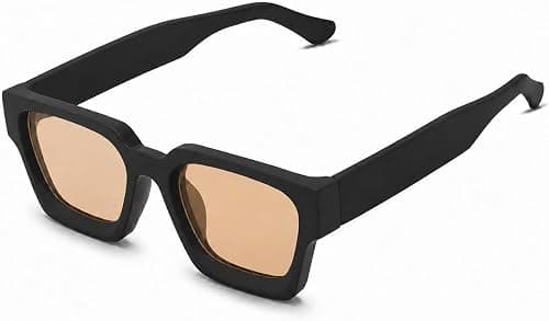 Thick Square Sunglasses for Men Women Retro Chunky Rectangle Shades Vintage Style Fashion Accessories على Amazon.ae - متتبع الأسعار