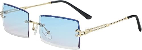 Rimless Rectangle Sunglasses For Women Men Fashion Frameless UV400 Protection Lens Glasses on Amazon.ae - Price Tracker