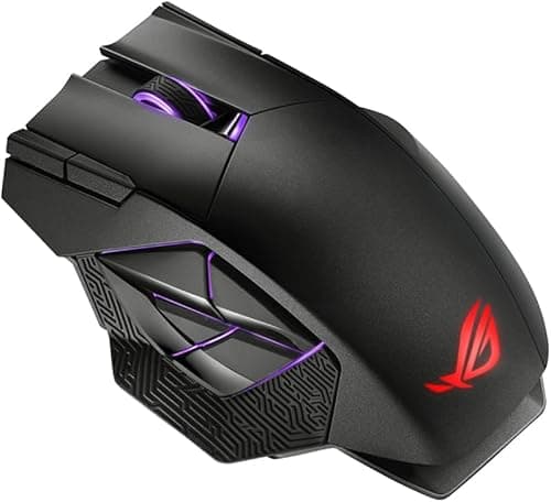 ASUS ROG Spatha X Wireless Gaming Mouse, 2.4 GHz/Wired USB, 19,000 DPI Optical Sensor, 12 Programmable Buttons, RGB, Swappable Switch Design, Micro Switches, Magnetic Charging Stand, Black on Amazon.ae - Price Tracker
