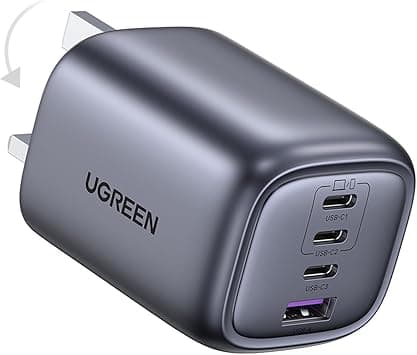 UGREEN Nexode 4-Port 65W USB C Charger,Foldable Type-C Fast Wall Charge Plug GaN Laptop Charging Adapter Compatible for Galaxy S26U/S26+/S26/S25 Ultra,MacBook Air,HP/Dell/Lenovo,iPad,iPhone 17 Pro Max on Amazon.ae - Price Tracker