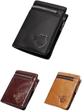 OVERS KAVI'S Bi-Fold Leather Wallet,Men's Genuine Leather with RFID Blocking Cardholder Wallet,Money Bag for Men (BLACK) on Amazon.ae - Price Tracker