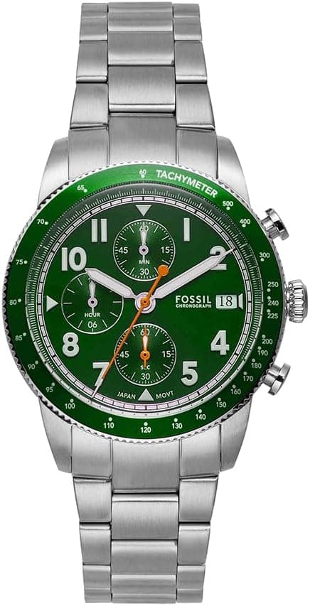 Fossil Sport Tourer Men's Automotive-Inspired Sports Watch with Stainless Steel, Silicone, or Leather Band on Amazon.ae - Price Tracker