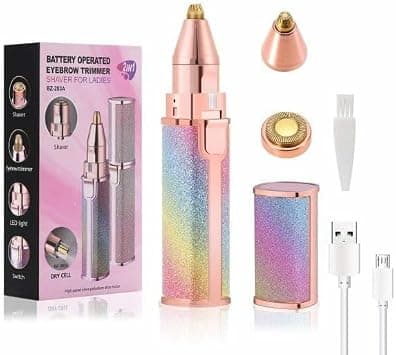 Facial Hair Remover Women, 2-in-1 Electric Eyebrow Trimmer & Painless Face Hair Removal Tool – Portable Body Shaver & face hair removal for women for upper lip hair remover, Nose, Peach Fuzz on Amazon.ae - Price Tracker