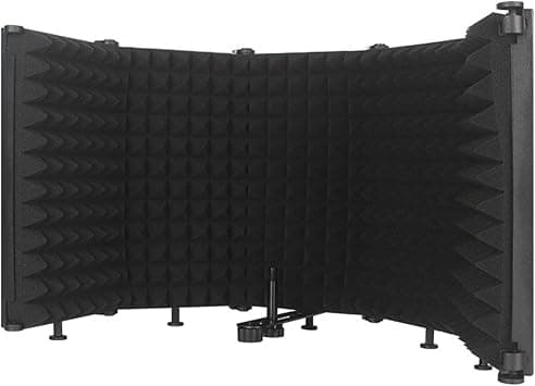 Microphone Isolation Shield Foldable Sound Proof Plate 5 Panel Desktop Vocal Absorbing Combination Booth for Podcast Singing Studio Recording على Amazon.ae - متتبع الأسعار