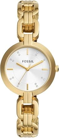 Fossil Kerrigan Three-Hand Gold-Tone Stainless Steel Watch - BQ3852 on Amazon.ae - Price Tracker