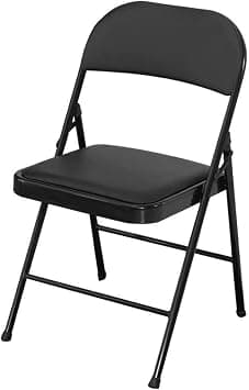 SKY-TOUCH Folding Chair with Padded Seat&Backrest,Multi Functional PU Portable Chairs for Indoor/Outdoor Home Dining Office Outdoor Fishing, Black - 40x40x80cm على Amazon.ae - متتبع الأسعار