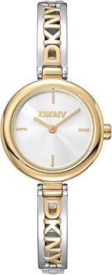 DKNY DK1L115M0065 Logo Two Tone Analogue Wrist Watch for Women, 26 mm Case Size, Gold/Gold Metallic Gray on Amazon.ae - Price Tracker