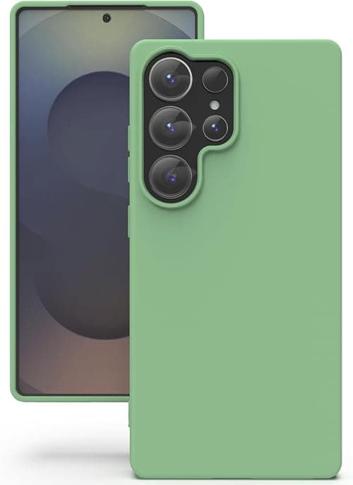 YATWIN Silicone Case for Samsung Galaxy S25 Ultra, Soft-Touch, Shockproof, Slim, Durable Phone Cover - Mint Green على Amazon.ae - متتبع الأسعار