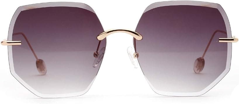 Borderless Striking Frame Sunglasses Fashion Decoration for Beach Travel Drive Sunglasses for Women (Color : Gray) on Amazon.ae - Price Tracker