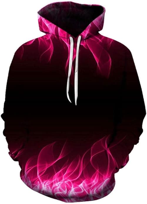 Blue flame 3D digital printing pullover plus size hooded sweater couple on Amazon.ae - Price Tracker