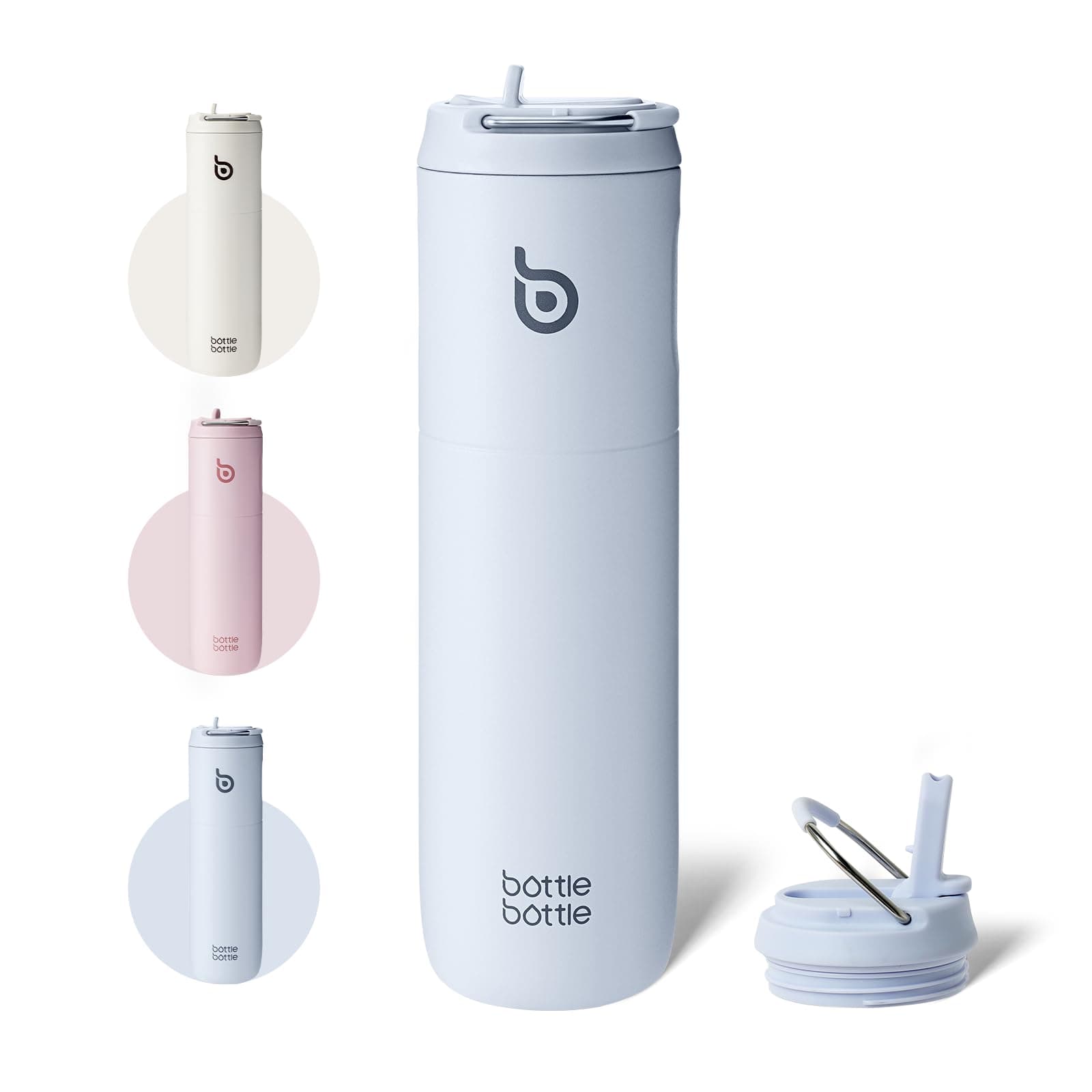 BOTTLE BOTTLE Insulated Water Bottle 24oz with Straw Lid and Handle for Sports Travel Gym Stainless Steel Water Bottles Double-Wall Vacuum Metal Bottles Leak Proof BPA-Free (baby blue) on Amazon.ae - Price Tracker
