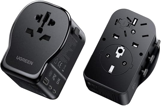 UGREEN GaN Universal Travel Adapter,Worldwide Plug PD 65W International Charger with 2 Type C Ports and USB-A Port, Max 2500W, Travel Essentials for Europe, UK, Germany, Asia, Australia, ect on Amazon.ae - Price Tracker