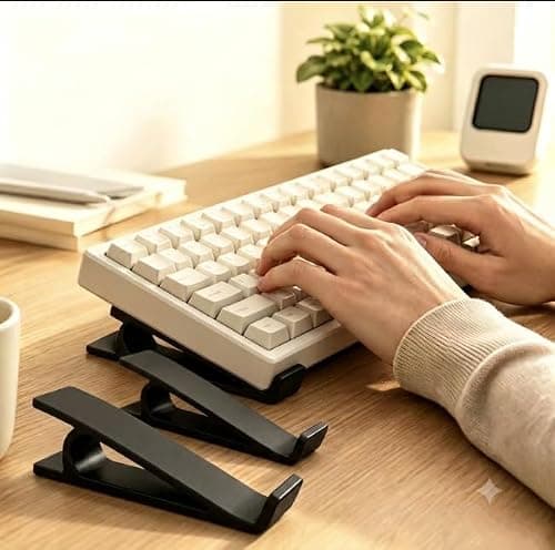 2 Piece Black Keyboard Riser Set, Typing Angle Support Pads for Desk, Fits Most Mechanical Slim Office Keyboards for Home Office Study Gaming on Amazon.sa - Price Tracker