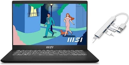 msi Modern 14" FHD Laptop | Intel Core i5-1155G7 Processor | 16GB RAM | 512GB SSD | Intel Iris Xe Graphics | Backlit Keyboard | Windows 11 Home | Black | Bundle with USB 3.0 Hub on Amazon.ae - Price Tracker