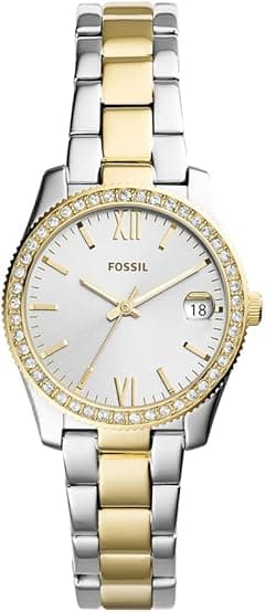 Fossil Watch for Women Scarlette Mini, Quartz Movement, 32 mm 2T Silver/Gold Stainless Steel Case with a Stainless Steel Strap, ES4319 - Amazon.ae Price Tracker