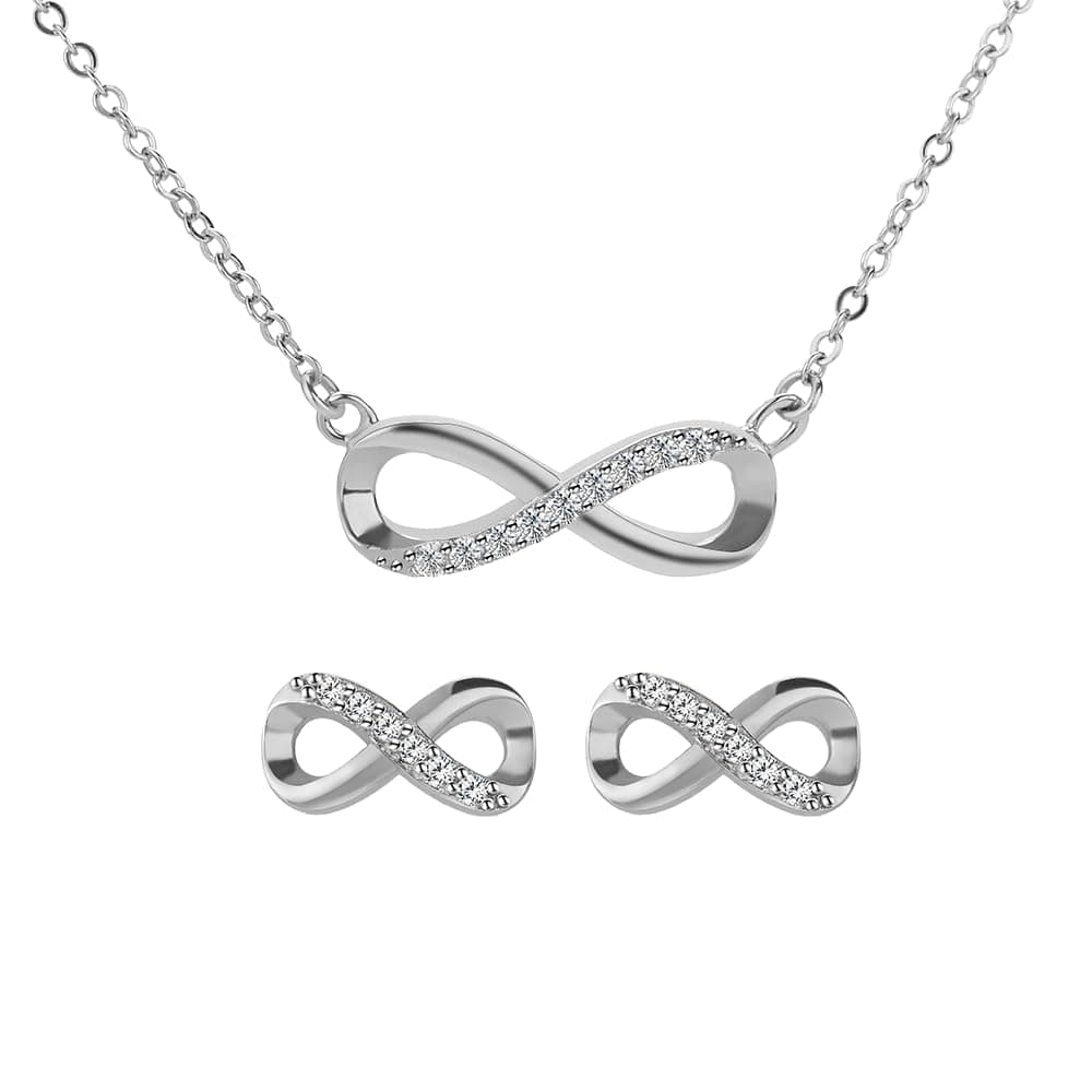 Fashion Crystal 18K Gold Plated 925 Sterling Silver Infinity Pendant Necklace And Studs Earrings J.Rosée Fashion Jewelry Sets For Women Ladies Girls Gift Package Jr888 on Amazon.ae - Price Tracker