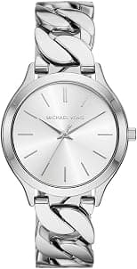 Michael Kors Runway Women's Quartz Watch with Stainless Steel Ceramic Leather Strap - Best Deal Finder