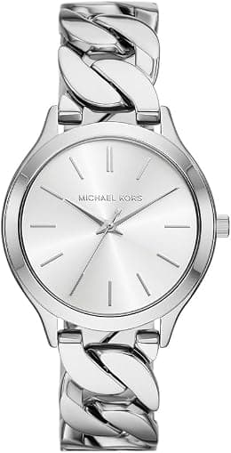 Michael Kors Runway Women's Quartz Watch with Stainless Steel Ceramic Leather Strap - Best Deal Finder