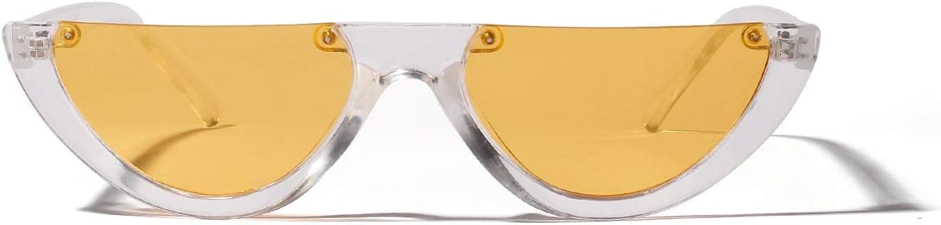 Lower Half Frame Semblance Cat Eye Sunglasses UV Protection Personality Party Clip Up Fashion Accessories Sunglasses for Women (Color : D) on Amazon.ae - Price Tracker
