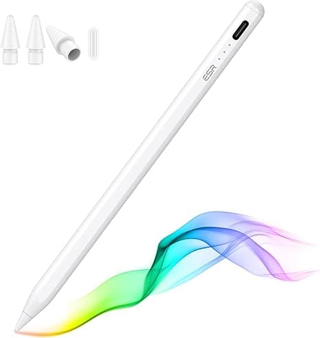 ESR Pencil (1st Generation) for iPad 2018-2025, قلم ايباد Tilt Sensitivity, Palm Rejection, Compatible with iPad 11th(A16)/10th Generation,Air 11"/13", Pro 11"/12.9"/13",Mini 6/5, White on Amazon.ae - Price Tracker