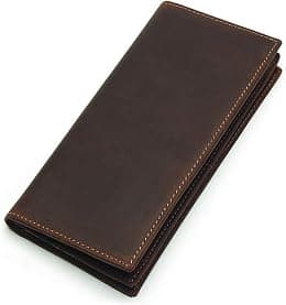 LUUFAN Men's Genuine Leather Long Wallet Chain Wallet Card holder Wallet with Coin Pocket - Best Deal Finder