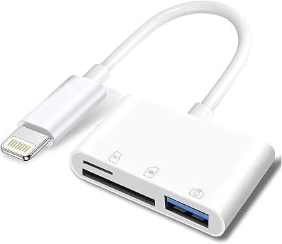 محول كاميرا USB لايتنينج الى بطاقة SD وTF ابل للايفون/ايباد وقارئ بطاقات 3 في1 USB دونجل لفلاشة USB، لوحة مفاتيح وماوس والموزعات ام اي دي اي وبطاقة ذاكرة مايكرو SD تي اف للتوصيل والتشغيل من وهبايت - دليلك لأفضل العروض