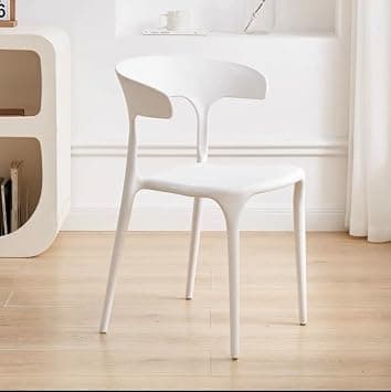 Modern Mid Century Premium Plastic Chair,Curved Back Heavy-Duty Dining Chairs,Thickened Durable Stackable Chair For Outdoor & Indoor Kitchen Garden Lounge Meeting Room,1PCS (White) on Amazon.ae - Price Tracker