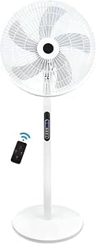16 Inch 5 Blades Pedestal Stand Fan with Remote Control,3D Wide Oscillation, 8 Speed Levels,9 Hours Timer,Height Adjustable,7M Strong Airflow Quiet Cooling Floor Fan for Home Office على Amazon.ae - متتبع الأسعار