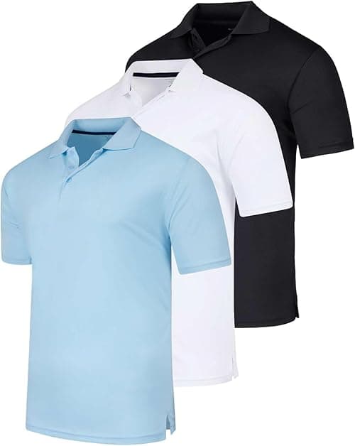 Real Essentials 3 Pack: Men's Quick-Dry Short Sleeve Athletic Performance Polo Shirt (Available in Big & Tall) on Amazon.ae - Price Tracker