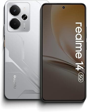 Realme 14 5G, 12GB RAM, 256GB ROM, 120Hz AMOLED, 50MP OIS Camera, 6000mAh Battery, 45W Fast Charge, Snapdragon 6 Gen 4, Android 15, Middle East Version, 12M Warranty (Mecha Silver) on Amazon.ae - Price Tracker