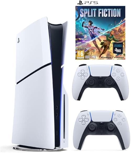 Sony PlayStation 5 Slim Disc with Extra Dualsense White Controller and Split Fiction PS5 Game - International Version on Amazon.ae - Price Tracker