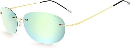 RONSOU Ultraleichte Randlose Reine Titan-bunte Mode Polarisierte Sonnenbrille fr Mnner und Frauen على Amazon.ae - متتبع الأسعار