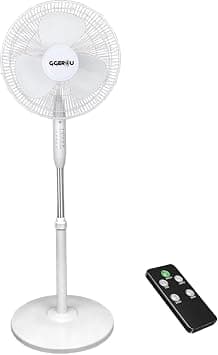 GGEROU 16 inch Oscillating Pedestal Fan, Standing Floor Fan with Remote Contral,Adjustable Height, Timer, 3 Speeds,3 Modes, 90-Degree Oscillating Standing Fan for Bedroom, Living Room, Office & Dorm على Amazon.ae - متتبع الأسعار