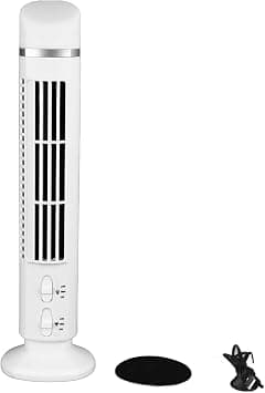 gernie Bladeless Tower Fan, 90 Degree Oscillating Quiet USB Desk Fan, Safe Low Noise Bladeless Fan, Portable Cooling Standing Fan for Indoor Home Bedroom Office Room (White), gerniet7ui4mhfok-12 on Amazon.ae - Price Tracker