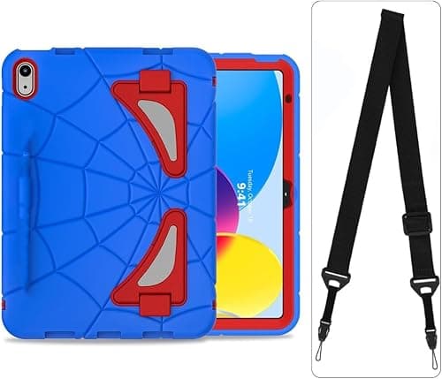 For Case for iPad (A16) 11th Generation 11 Inch/iPad 10th Generation Case 10.9 Inch for Kids with Kickstand Shoulder Strap, Shockproof Cover for 11th/10th Gen i Pad 2025/2022 Release (Blue Red) on Amazon.ae - Price Tracker