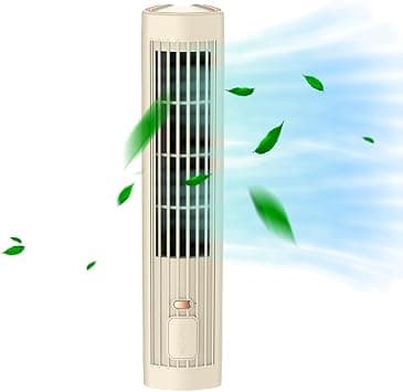 Tower Fan, Desktop Mini Tower Fan - Quiet Bladeless Fan, Small Desk Fan - USB Charging Portable Air Conditioner 3 Speed Desktop Cooling Fan Electric Vertical Fan for Home Bedroom على Amazon.ae - متتبع الأسعار