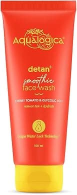 Aqualogica Detan+ Smoothie Face Wash with Glycolic Acid & Cherry Tomato for Men & Women for Tan removal, Hydrates & Gentle Exfoliates -Oily, Dry, Sensitive & Combination Skin -100ml - Best Deal Finder
